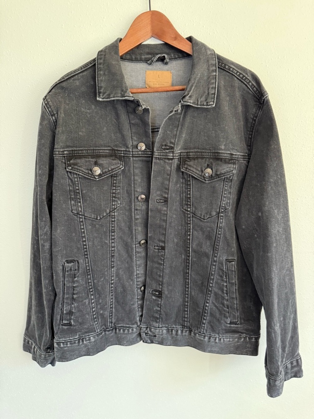 Black Denim Pop Art Graphic Jacket Ice Cream Statement Large - Picture 4 of 7